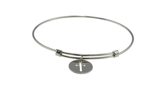 BRACCIALE MANETTA IN ARGENTO 925°/°° CON CROCE PENDENTE