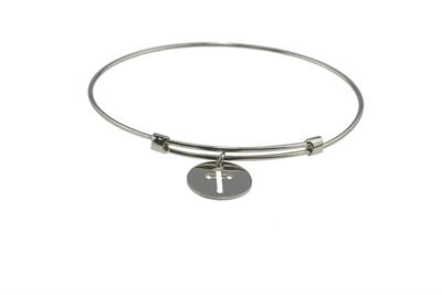 BRACCIALE MANETTA IN ARGENTO 925°/°° CON CROCE PENDENTE