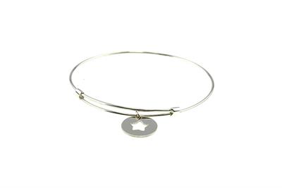 BRACCIALE MANETTA CON STELLA PENDENTE IN ARGENTO 925°/°°