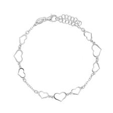 BRACCIALE TRIS CUORI TRAFORATI IN ARGENTO 925°/°°