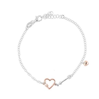 BRACCIALE CUORE E FRECCIA IN ARGENTO 925°/°°