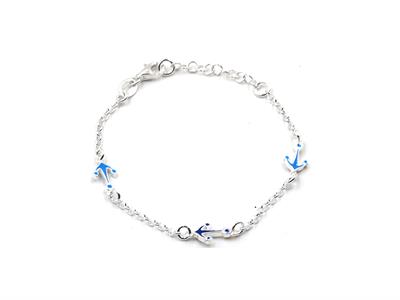 BRACCIALE ANCORETTA SMALTO IN ARGENTO 925°/°°