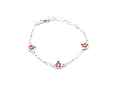 BRACCIALE COCCINELLE SMALTO IN ARGENTO 925°/°°