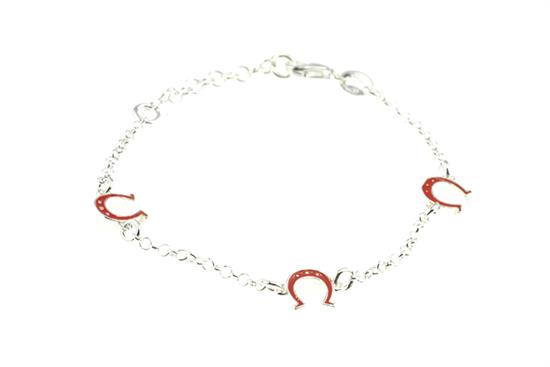 BRACCIALE FERRO DI CAVALLO SMALTO IN ARGENTO 925°/°°