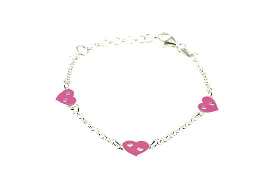 BRACCIALE CUORE SMALTO IN ARGENTO 925°/°°