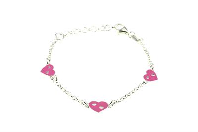 BRACCIALE CUORE SMALTO IN ARGENTO 925°/°°