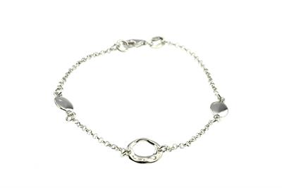 BRACCIALE OVALE MARTELLATO IN ARGENTO 925°/°°