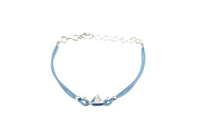 BRACCIALE BARCHETTA SAGOLA AZZURRA IN ARGENTO 925°/°°