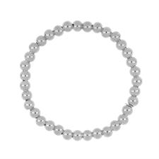 BRACCIALE PALLINO ELASTICO RODIO 19,5 CM IN ARGENTO 925°/°°