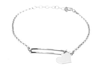 BRACCIALE CUORE PENDENTE IN ARGENTO 925°/°°