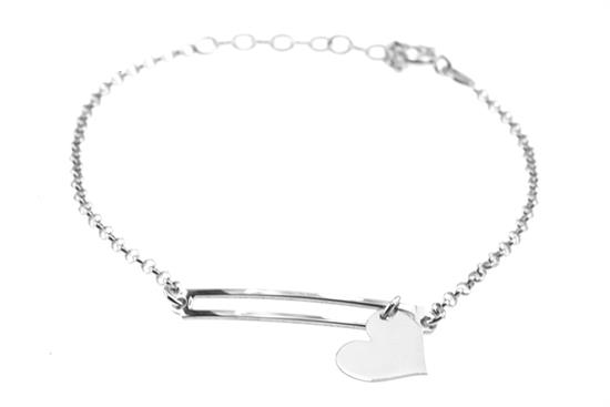 BRACCIALE CUORE PENDENTE IN ARGENTO 925°/°°