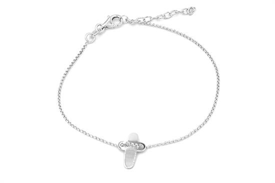 BRACCIALE CROCE IN ARGENTO 925°/°°