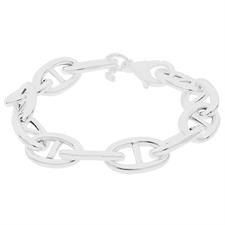 BRACCIALE MAGLIA OVALE IN ARGENTO 925°/°°