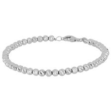 BRACCIALE PALLINO DIAMANTATO RODIO IN ARGENTO 925°/°°