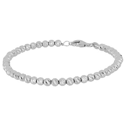 BRACCIALE PALLINO DIAMANTATO RODIO IN ARGENTO 925°/°°