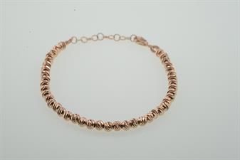 BRACCIALE PALLINO DIAMANTATO ROSE' IN AREGNTO 925°/°°