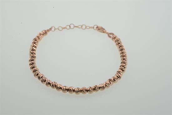 BRACCIALE PALLINO DIAMANTATO ROSE' IN AREGNTO 925°/°°