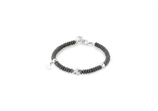 BRACCIALE FARFALLA EMATITE GRIGIA IN ARGENTO 925°/°°