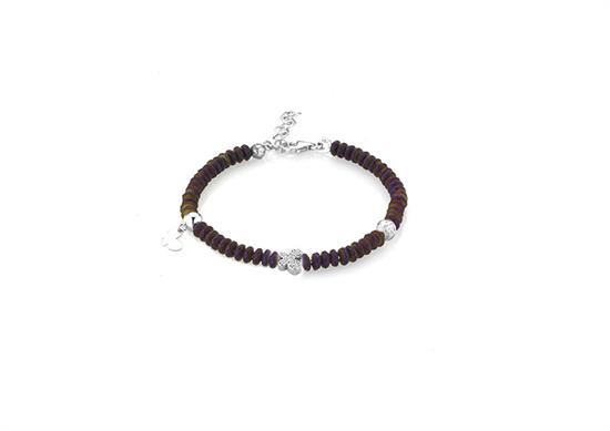 BRACCIALE FARFALLA EMATITE VIOLA IN ARGENTO 925°/°°