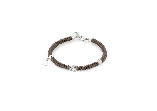 BRACCIALE FARFALLA EMATITE MARRONE IN ARGENTO 925°/°°