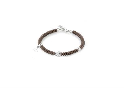 BRACCIALE FARFALLA EMATITE MARRONE IN ARGENTO 925°/°°