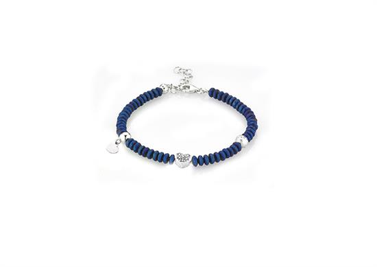 BRACCIALE CUORE EMATITE BLUE IN ARGENTO 925°/°°