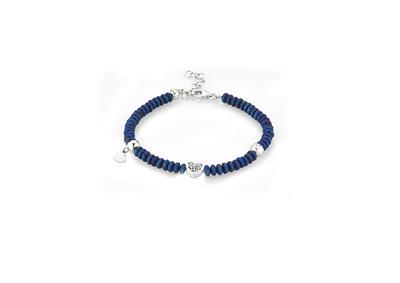 BRACCIALE CUORE EMATITE BLUE IN ARGENTO 925°/°°