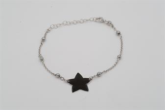 BRACCIALE EMATITE STELLA SMALTO GRANDE ARGENTO 925°/°°