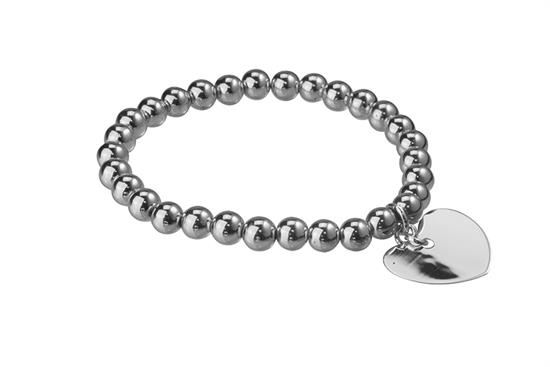 BRACCIALE ELASTICO EMATITE CON CUORE PENDENTE IN ARGENTO 925°/°°