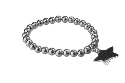 BRACCIALE ELASTICO EMATITE CON STELLA PENDENTE IN ARGENTO 925°/°°