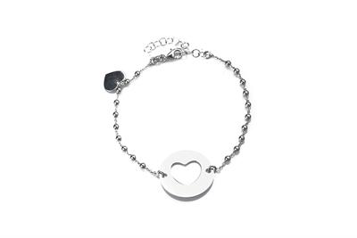 BRACCIALE CERCHIO CON CUORE IN ARGENTO 925°/°°