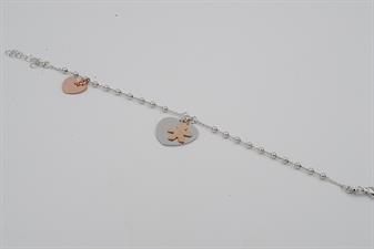 BRACCIALE CUORE E BIMBO IN ARGENTO 925°/°°