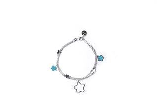 BRACCIALE STELLA RODIO SMALTO IN ARGENTO 925°/°°