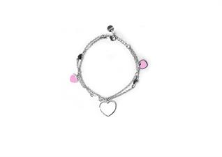 BRACCIALE CUORE RODIO SMALTO IN ARGENTO 925°/°°