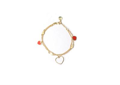 BRACCIALE CUORE DORATO SMALTO IN ARGENTO 925°/°°