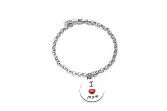 BRACCIALE I LOVE MUM IN ARGENTO 925°/°°