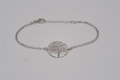 BRACCIALE ALBERO DELL VITA TRAF. FOGLIE IN ARGENTO 925°/°°