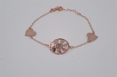 BRACCIALE CERCHIO E CUORI IN ARGENTO 925°/°°