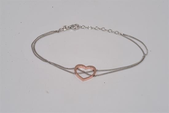 BRACCIALE CUORE CATENE X IN ARGENTO 925°/°°