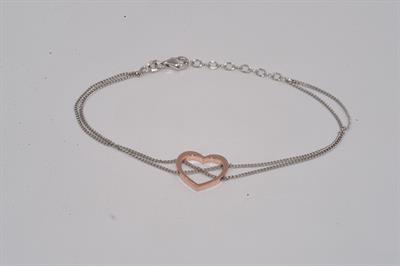 BRACCIALE CUORE CATENE X IN ARGENTO 925°/°°