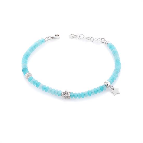 BRACCIALE STELLA  AGATA AZZURRA IN ARGENTO 925°/°°