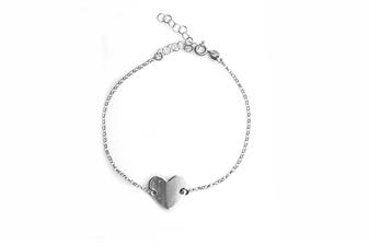 BRACCIALE MONO CUORE PICCOLO PASSANTE IN ARGENTO 925°/°°