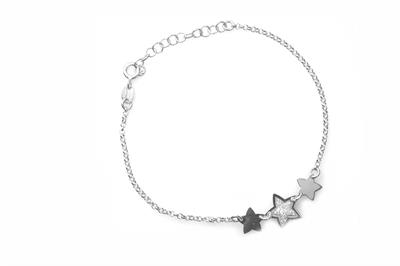 BRACCIALE 3 STELLE GLITTER IN ARGENTO 925°/°°