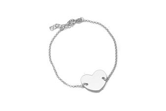 BRACCIALE MONO CUORE GRANDE PASSANTE IN ARGENTO 925°/°°