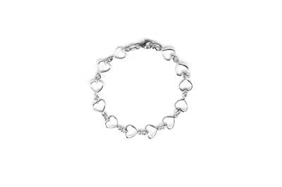 BRACCIALE MULTI CUORI TRAFORATI IN ARGENTO 925°/°°