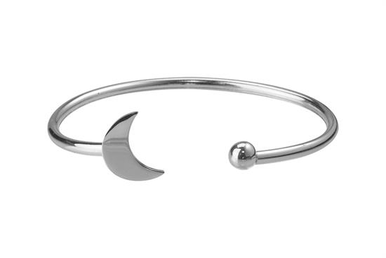 BRACCIALE MANETTA APERTA MEZZA LUNA IN ARGENTO 925°/°°