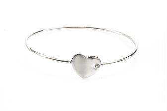 BRACCIALE MANETTA CUORE PIENO IN ARGENTO 925°/°°