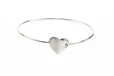 BRACCIALE MANETTA CUORE PIENO IN ARGENTO 925°/°°