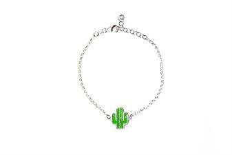 BRACCIALE CACTUS SMALTATO IN ARGENTO 925°/°°