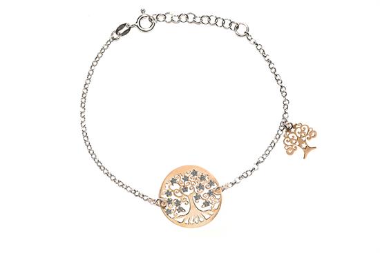 BRACCIALE ALBERO DELLA VITA STELLE GLITTER IN ARGENTO 925°/°°